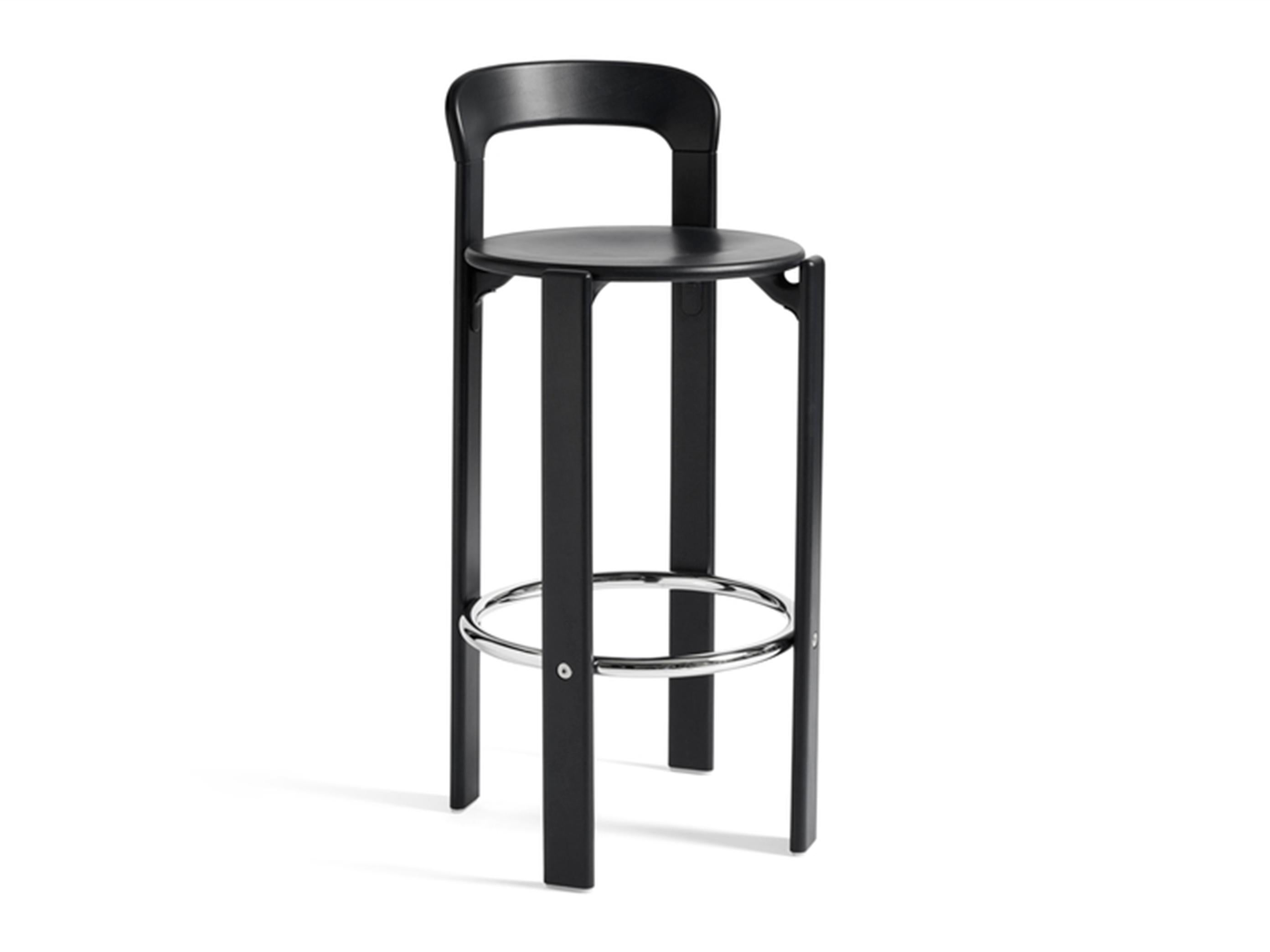 Rey Barhocker hoch in tiefschwarzem Design von Bruno Rey für Dietiker mit Hay (Ungarisch) im Angebot