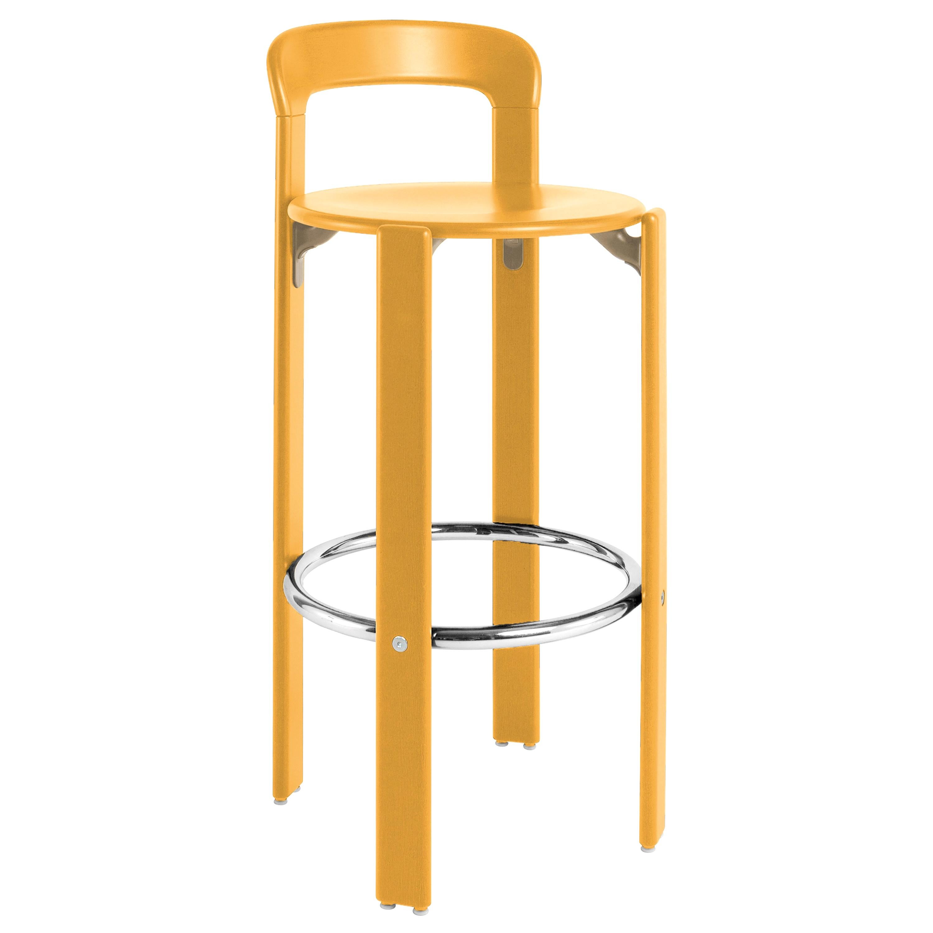 Rey Barstool with Back, Mid-Century Modern, Color Vintage Beech, Bruno Rey, 1971