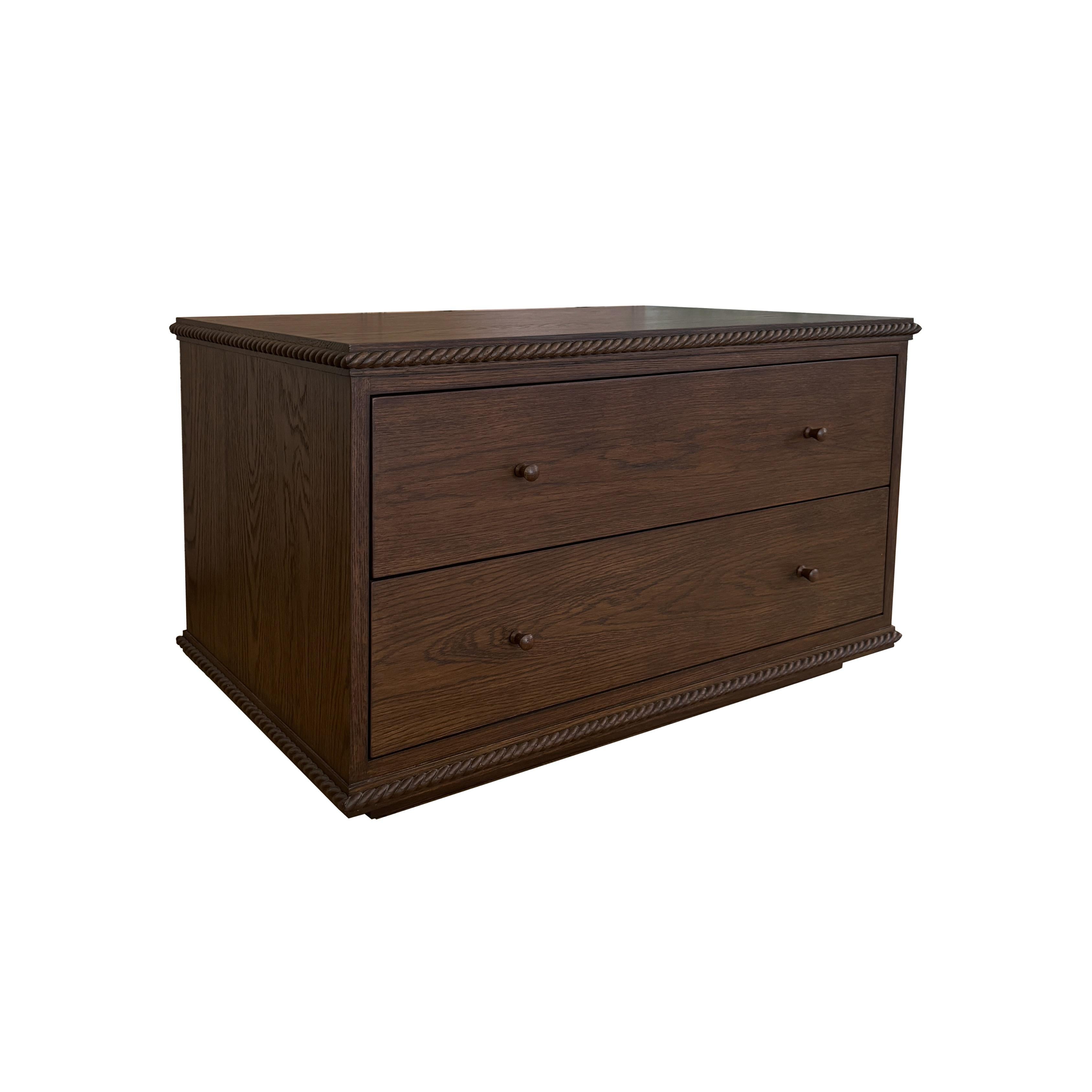 American Rey Bedside Table, Wide, in Canyon Oak, by August Abode For Sale