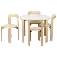 Rey Junior Set, Kids Table and Chairs in Maple, Designed by Bruno Rey, in Stock