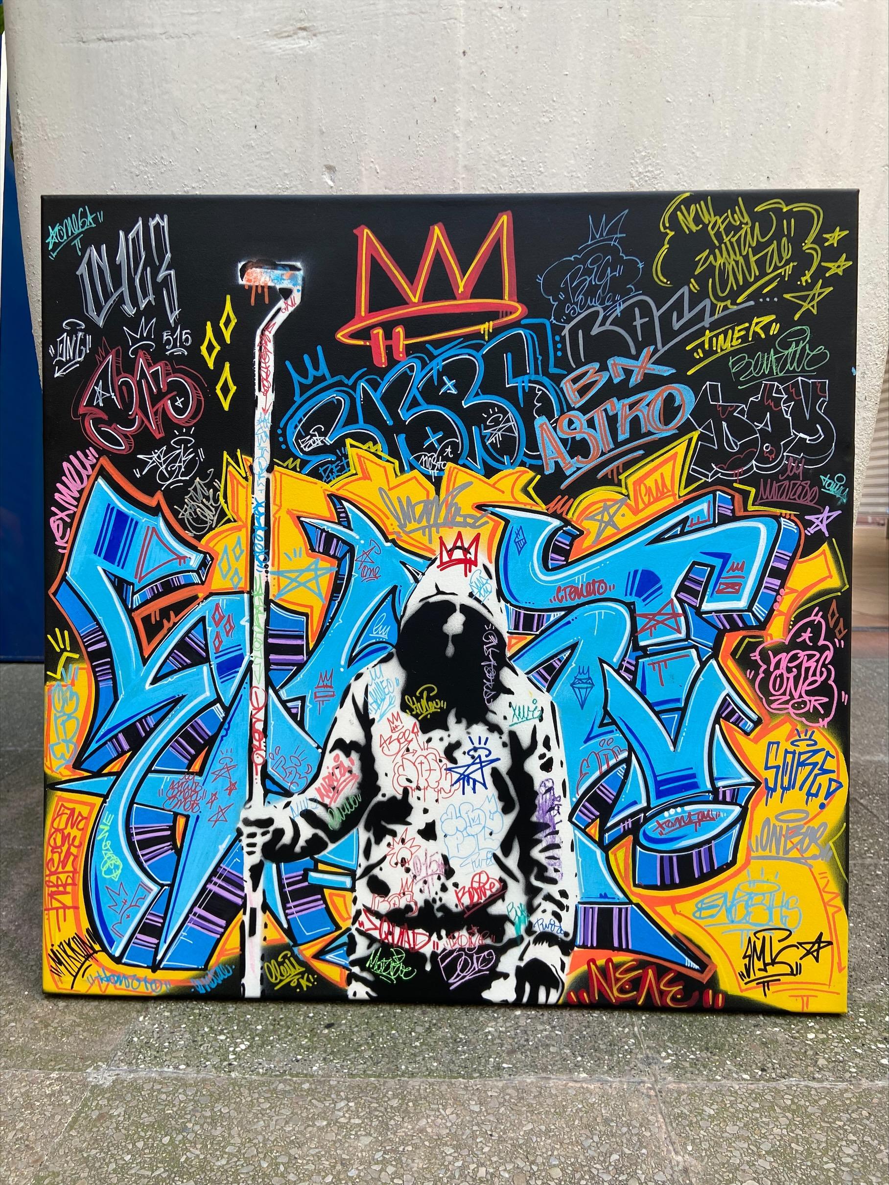 Rey Skutoo art - Alberto Blanchart 
Aerosol and acrylic paint
50x50x3cm 
2021
With artist's certificate 
590€.