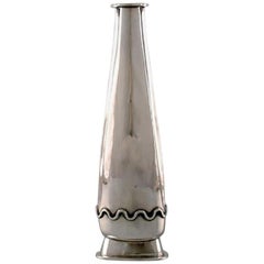 Rey Urban, Swedish Silversmith, Modernist Vase in Sterling Silver