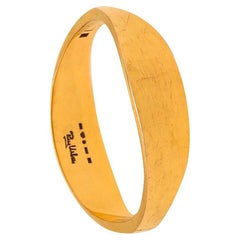 Rey Urban, bracelet jonc géométrique ondulé en or jaune massif 18 carats, Suède, 1969