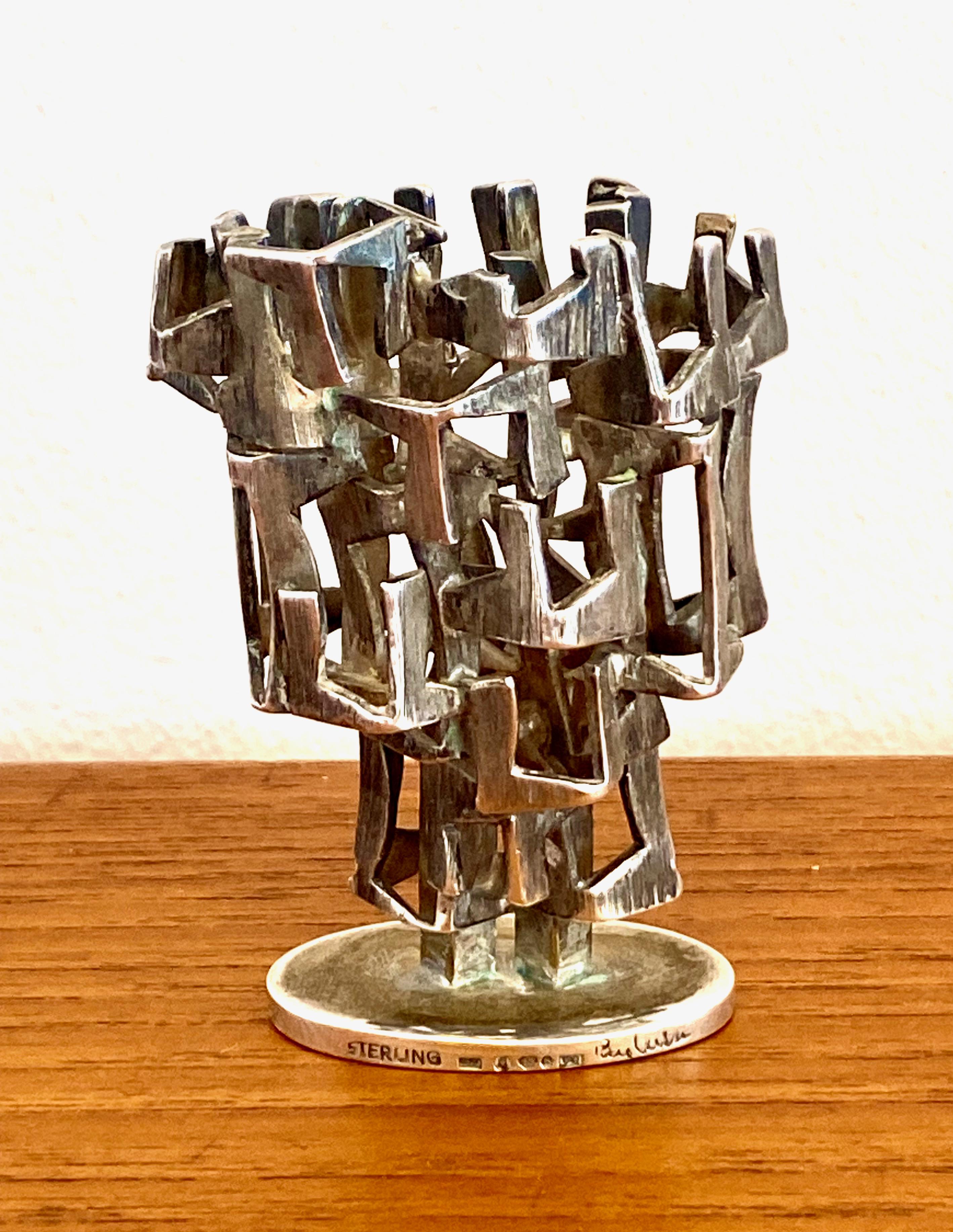 Scandinavo moderno Rey Urban - Scultura astratta in argento, 1970 in vendita
