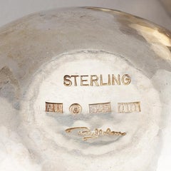 Rey Urban Creamer Argento Sterling Martellato a mano Svezia 1970 Firmato