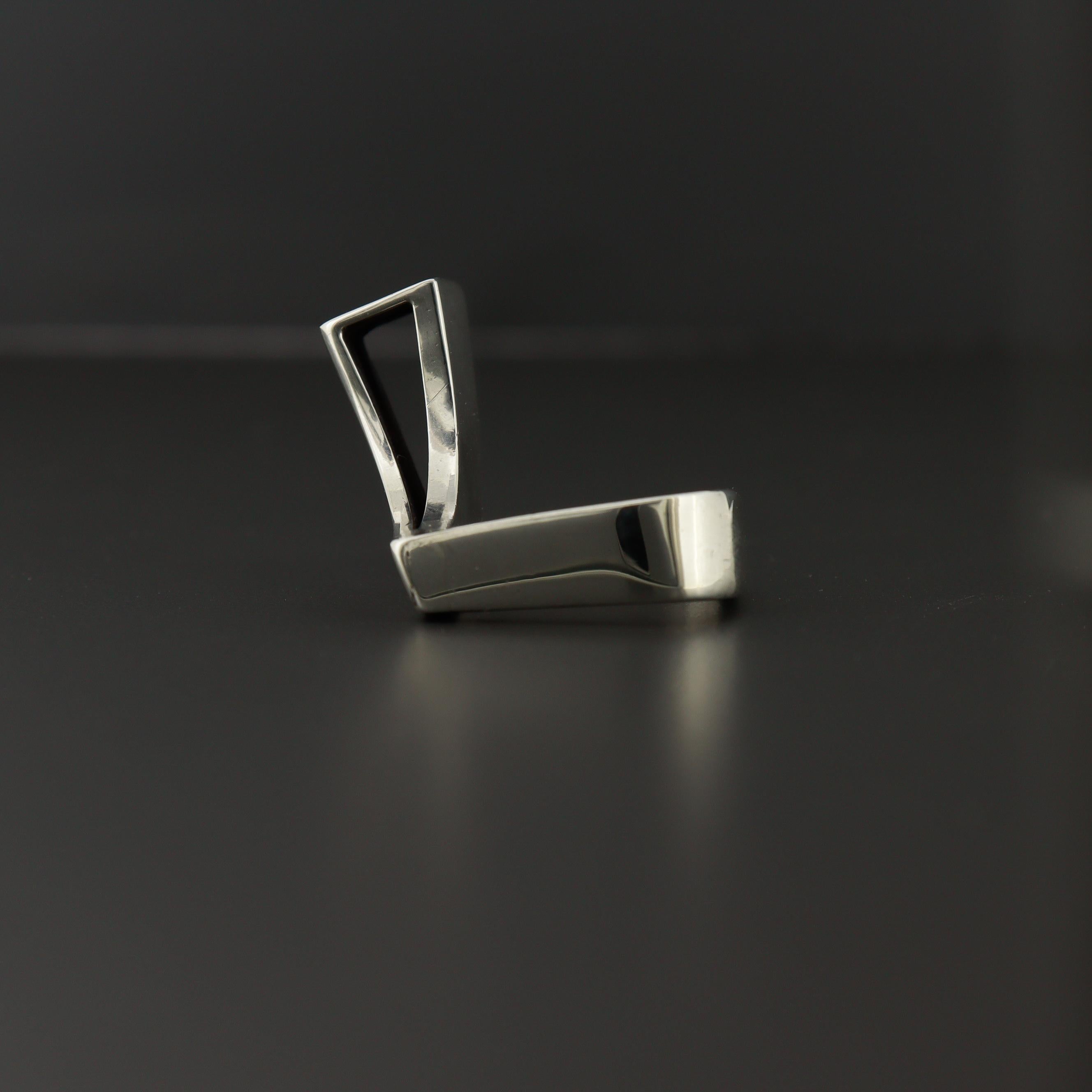 Rey Urban pour A. Fausing Bague cocktail moderniste en argent sterling en vente 3