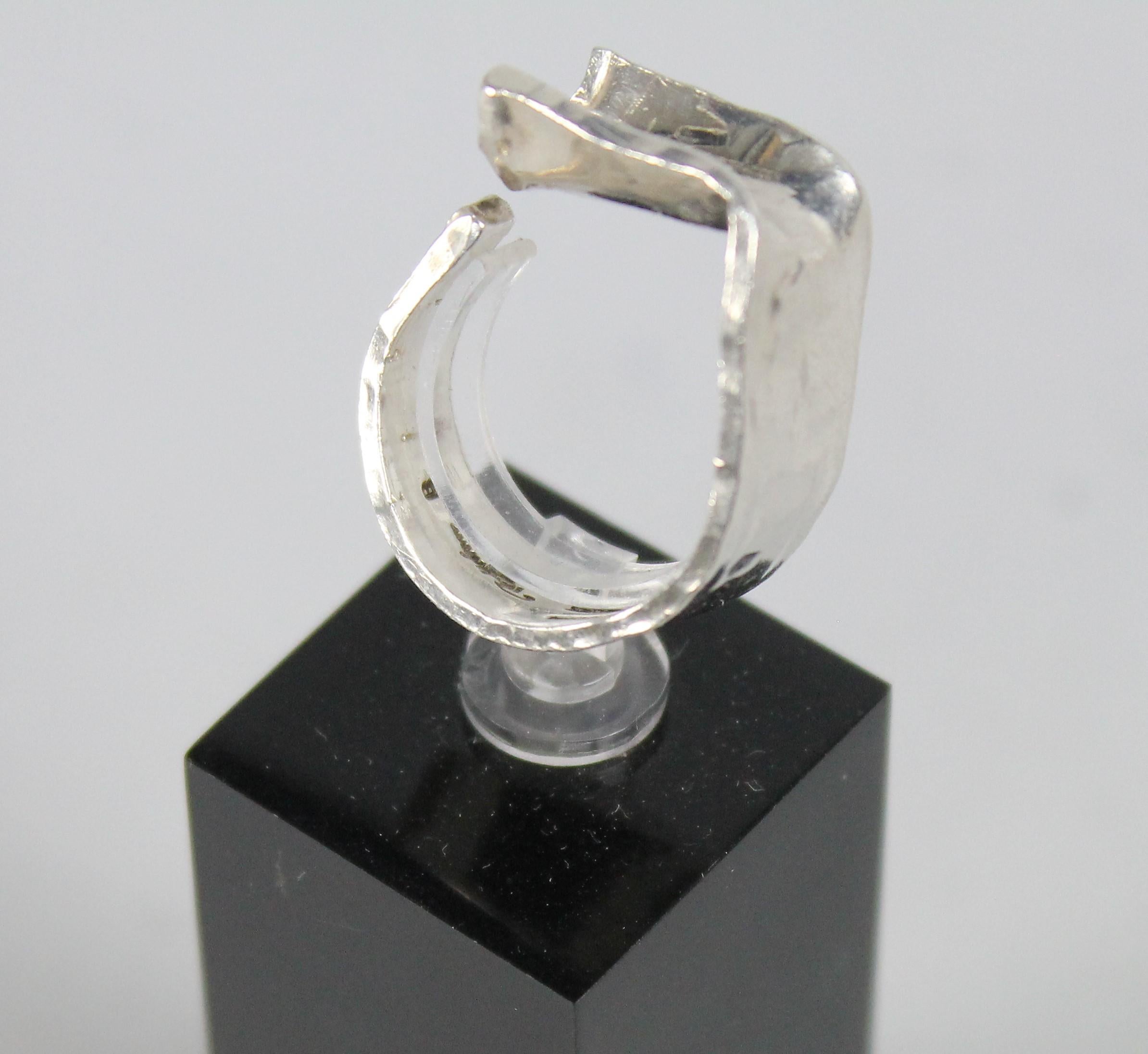 Rey Urban for Aage Fausing, Bracelet and Ring in Sterling Silver circa 1970, Set For Sale 2
