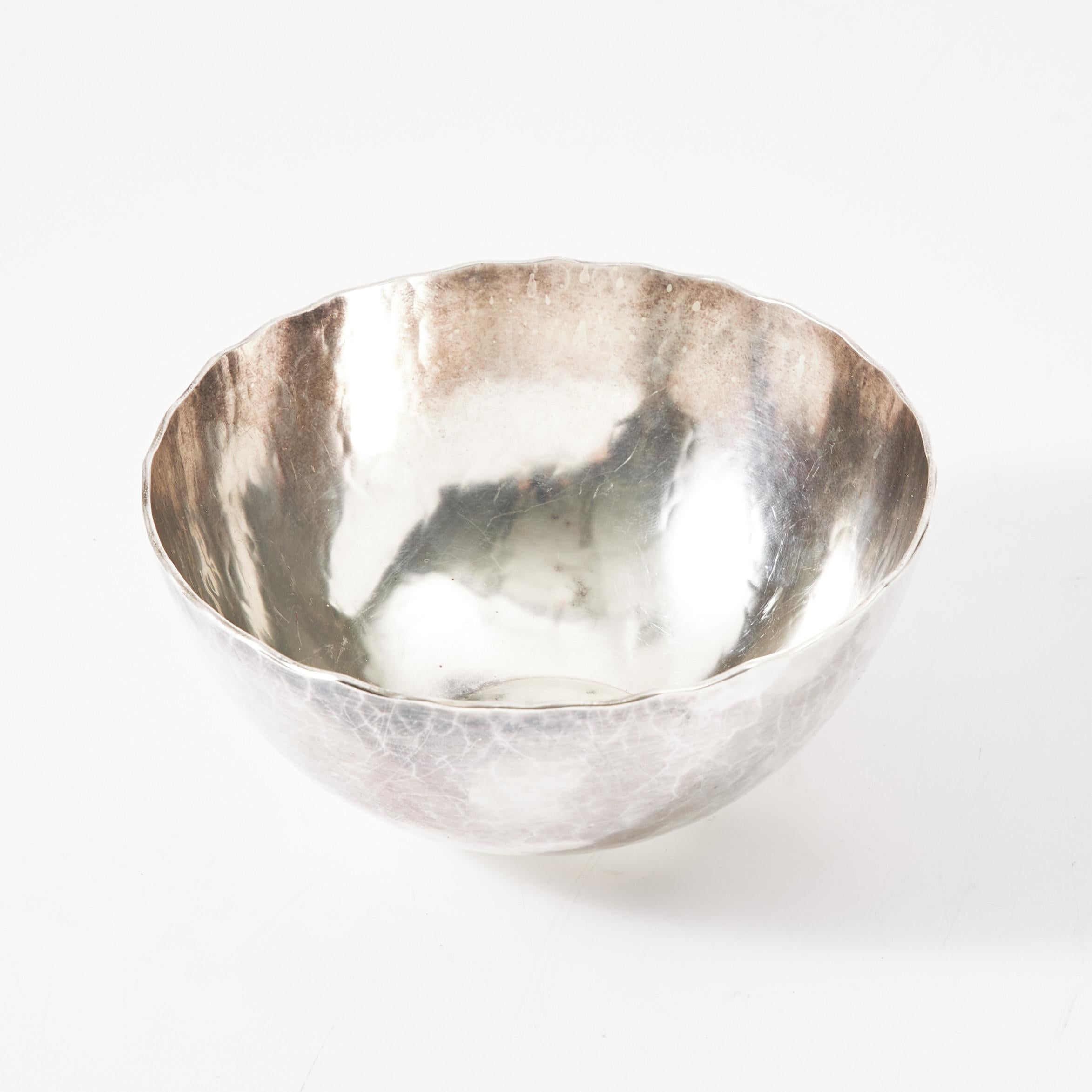 Mid-Century Modern Rey Urban Silver bowl Sweden 1970 Signed For Sale