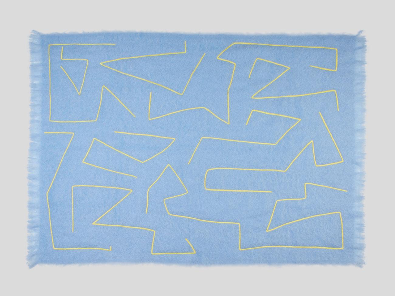 Mid-Century Modern Reyburn, Hand Embroidered Throw Blanket