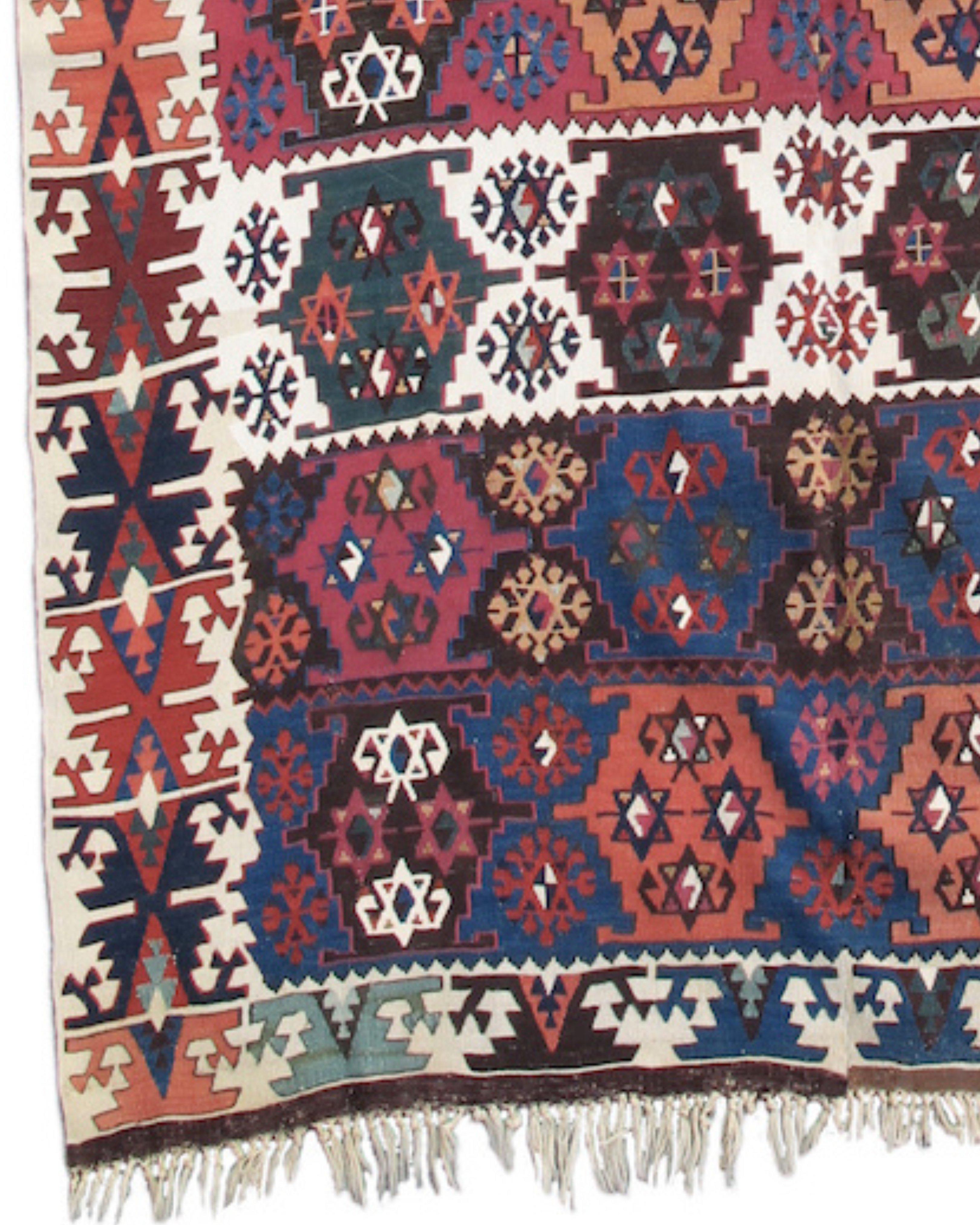 Wool Antique Anatolian Reyhanli Kilim Rug, 19th Century For Sale
