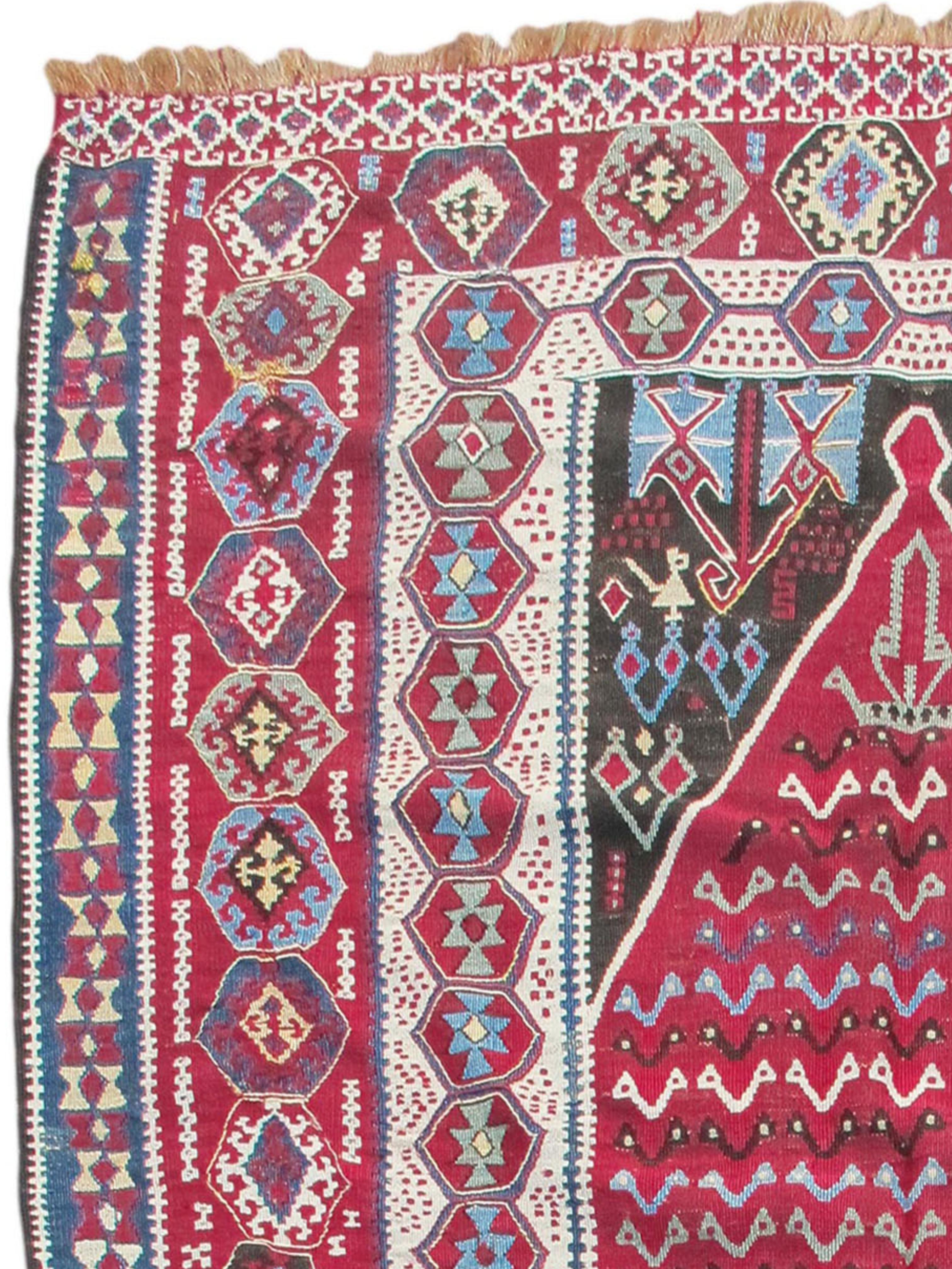 Tappeto geometrico rosso Reyhanli Prayer Kilim, fine XIX secolo

Informazioni aggiuntive:
Dimensioni: 4'4
