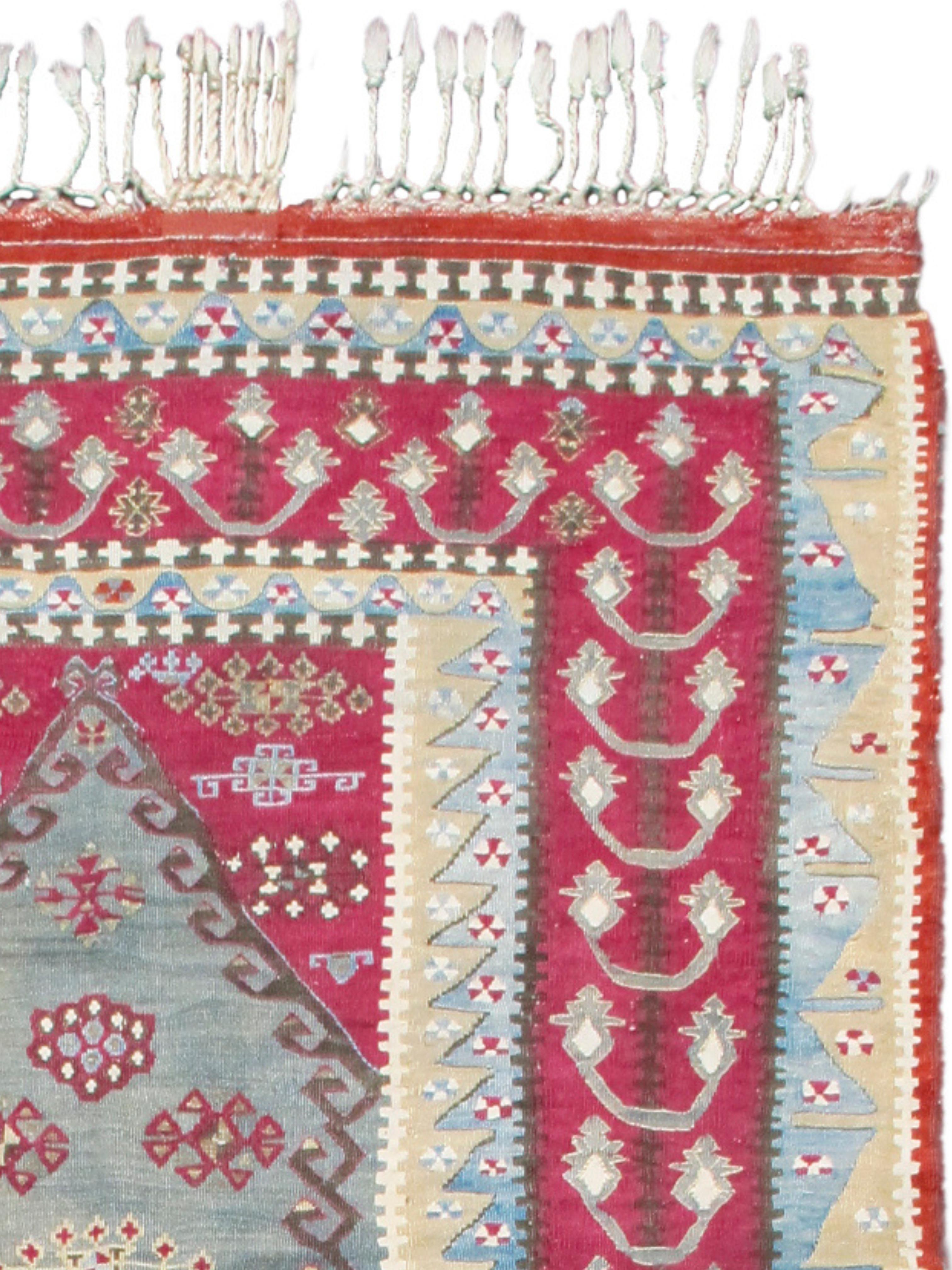 Reyhanli, Kelim-Teppich für das Gebet, spätes 19. Jahrhundert (Handgeknüpft) im Angebot