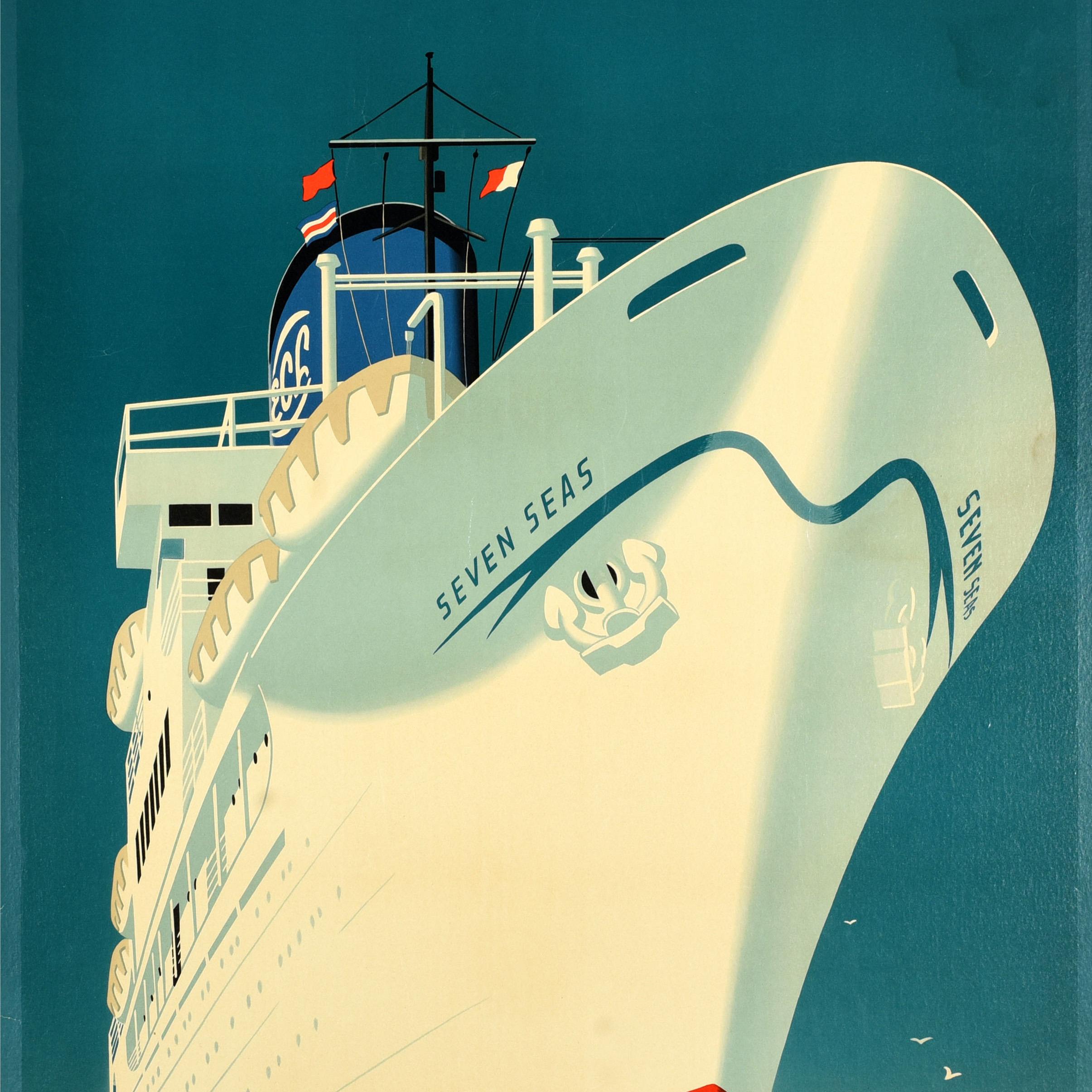 Original-Vintage-Reise-Werbeplakat, Europa, Kanada, Versandlinie Dirksen – Print von Reyn Dirksen