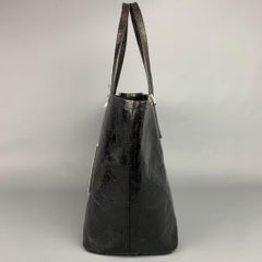 REYNA ICAZA Montecito Black Leather Alligator Tote Handbag