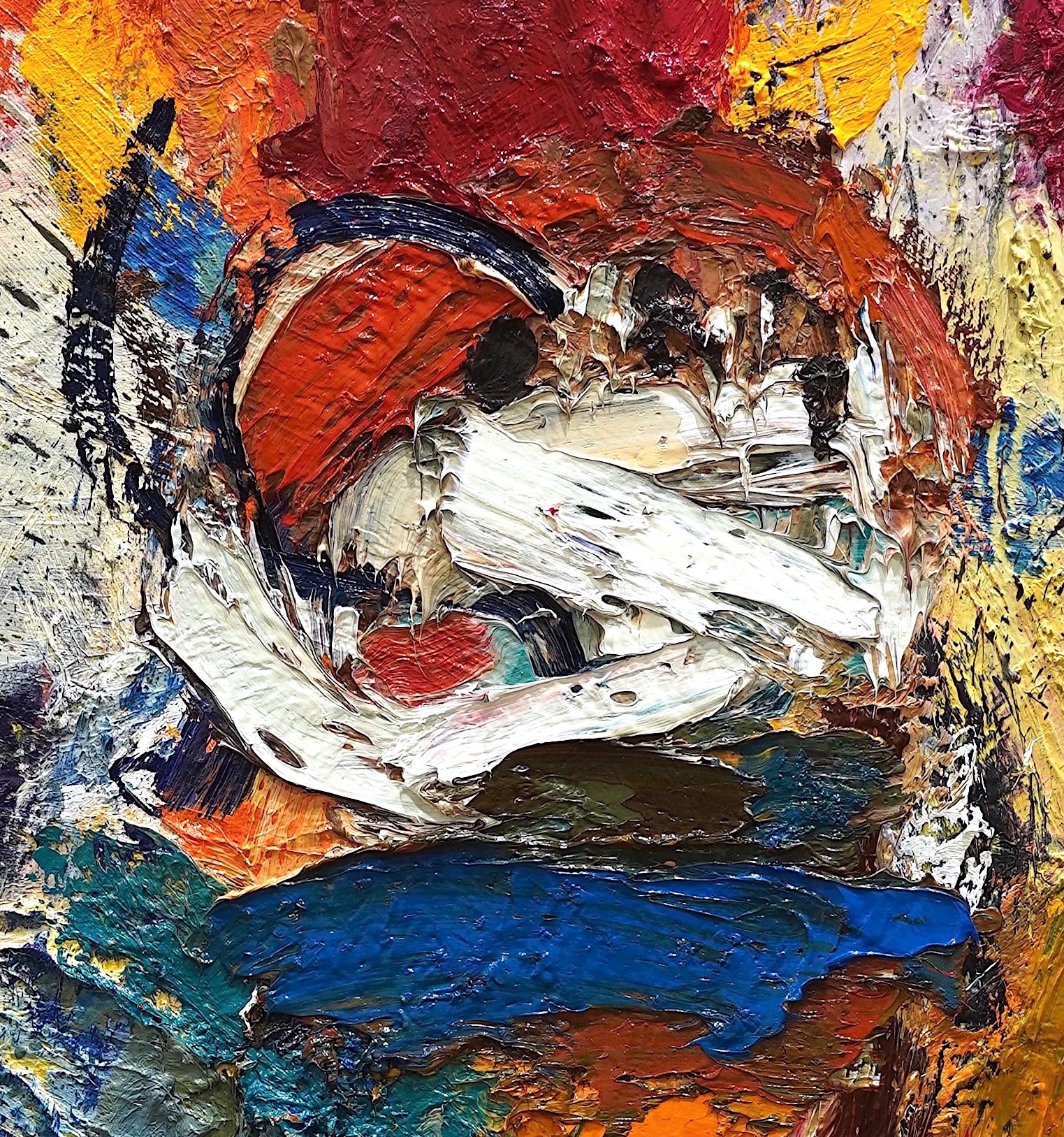 Waiting for a Friend     48 X 48 - Abstract Painting by Reynier Ferrer