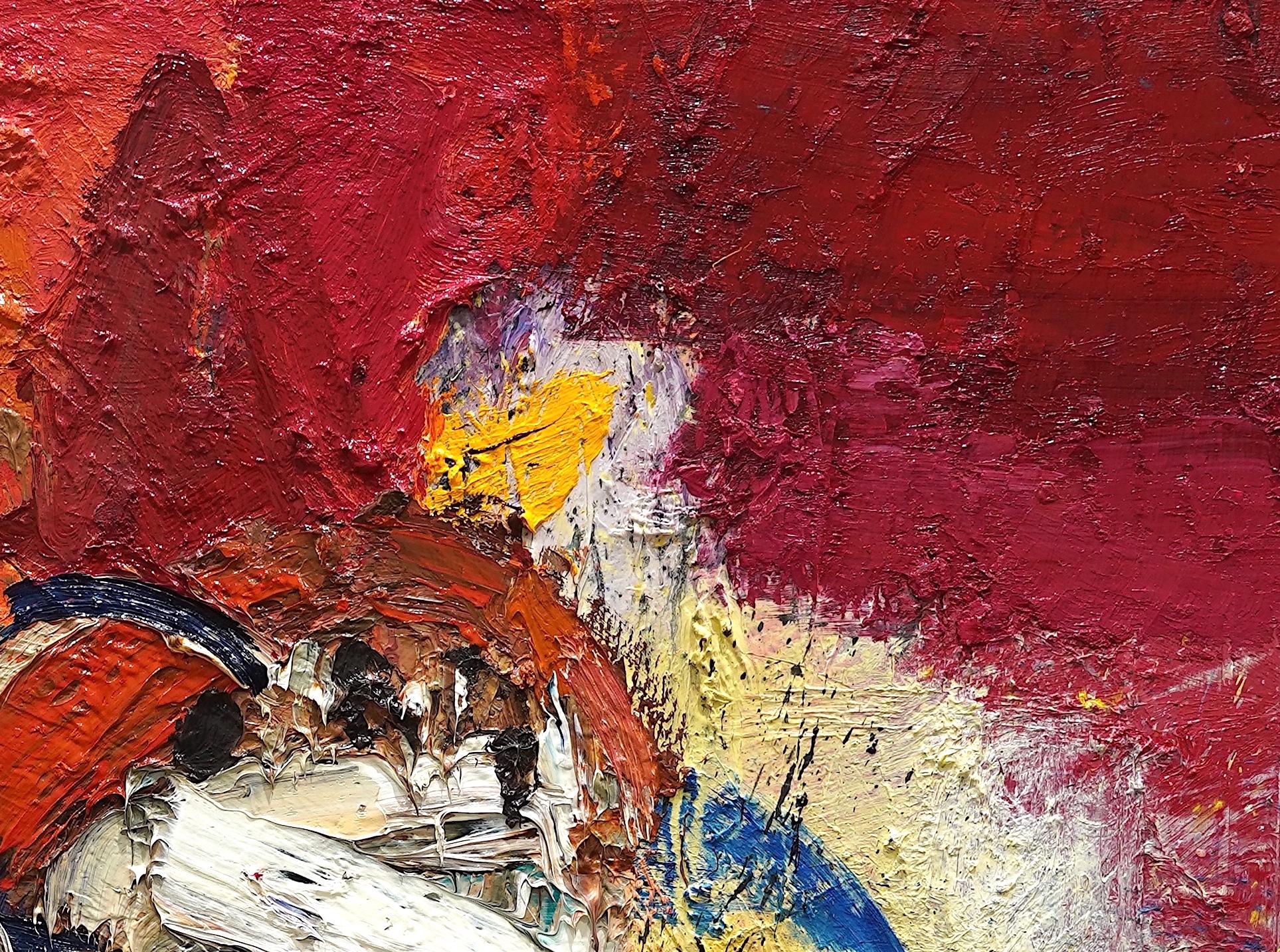 Waiting for a Friend     48 X 48 - Brown Abstract Painting by Reynier Ferrer