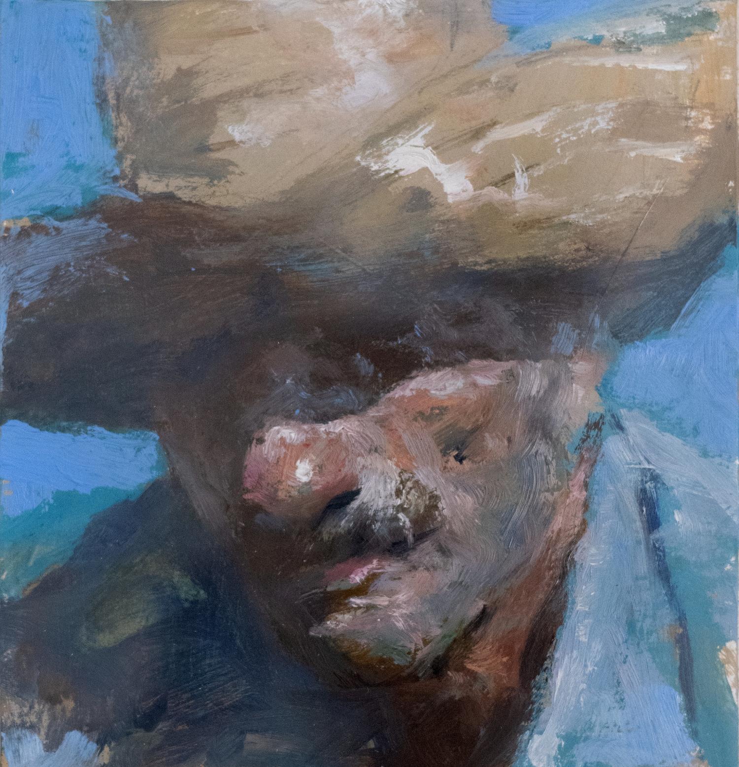 Edgar Edgar's Cattle, Porträt eines kubanischen Künstlers, Museen  und internationale Sammler. – Painting von Reynier Llanes