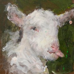 Feliz,Lamb Painting, Cuban Artist, Museums  and International Collectors