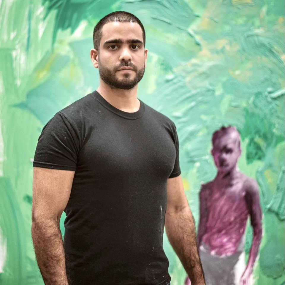 Romeo and Juliet, oil, Cuban-American Artist, Collected by Museums, Individuals - Black Landscape Painting by Reynier Llanes