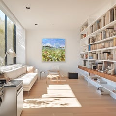 The Air Holds Our Names - Abstract Textured Surrealist Landscape Oil Painting