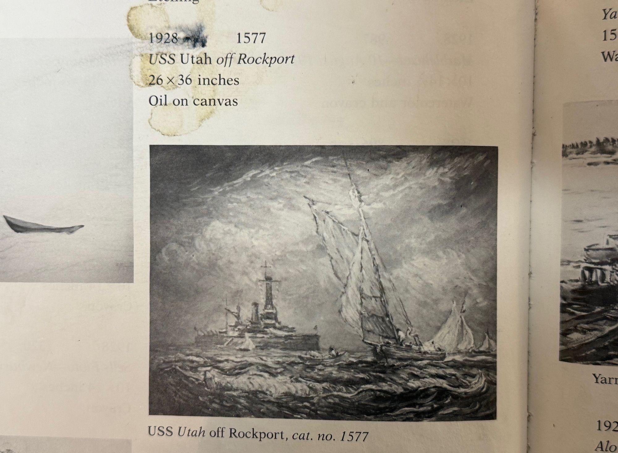 Reynolds Beal, Impressionist Oil Painting, USS Utah Rockport Mass, American 1928 For Sale 8
