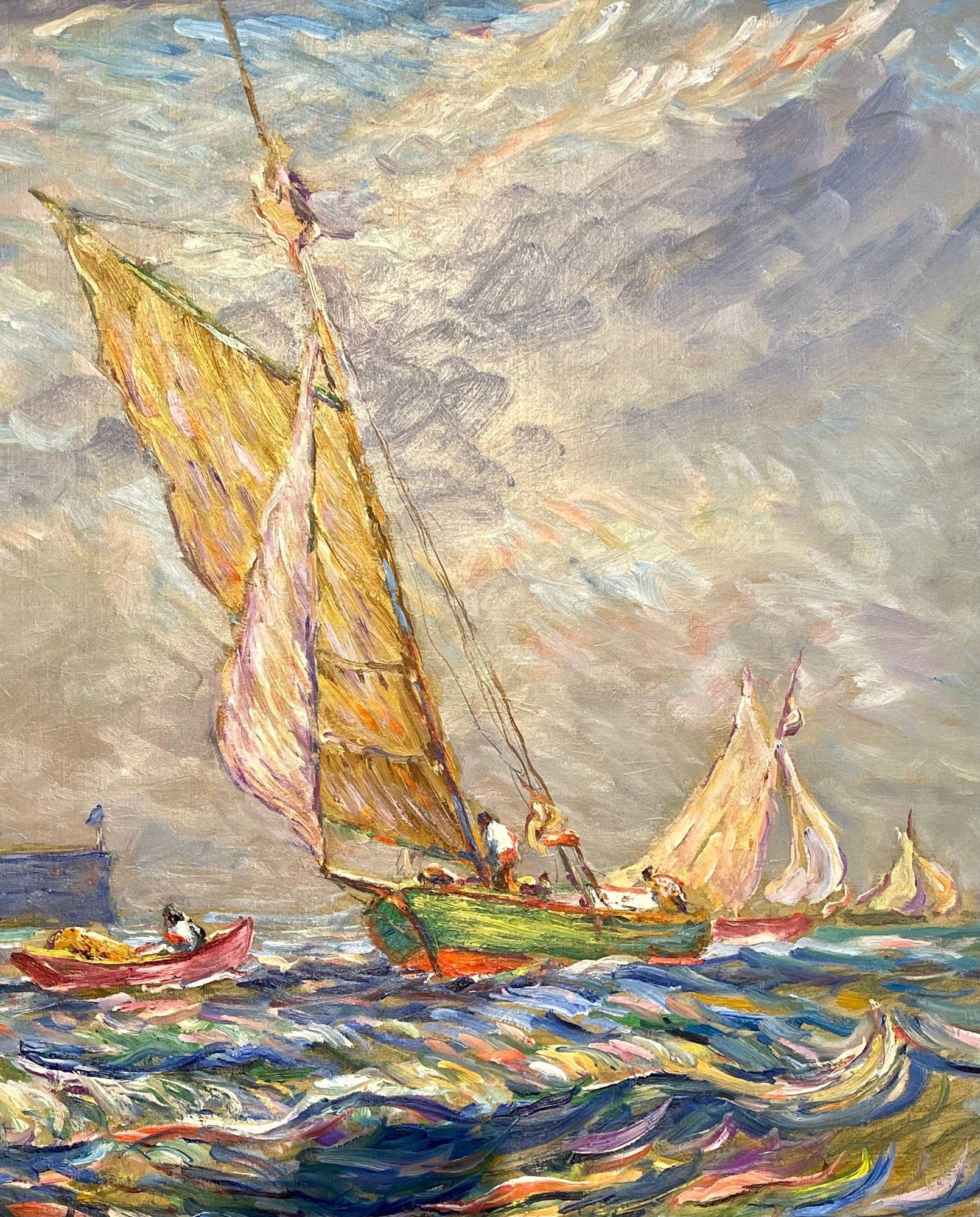 Reynolds Beal, Impressionist Oil Painting, USS Utah Rockport Mass, American 1928 For Sale 1