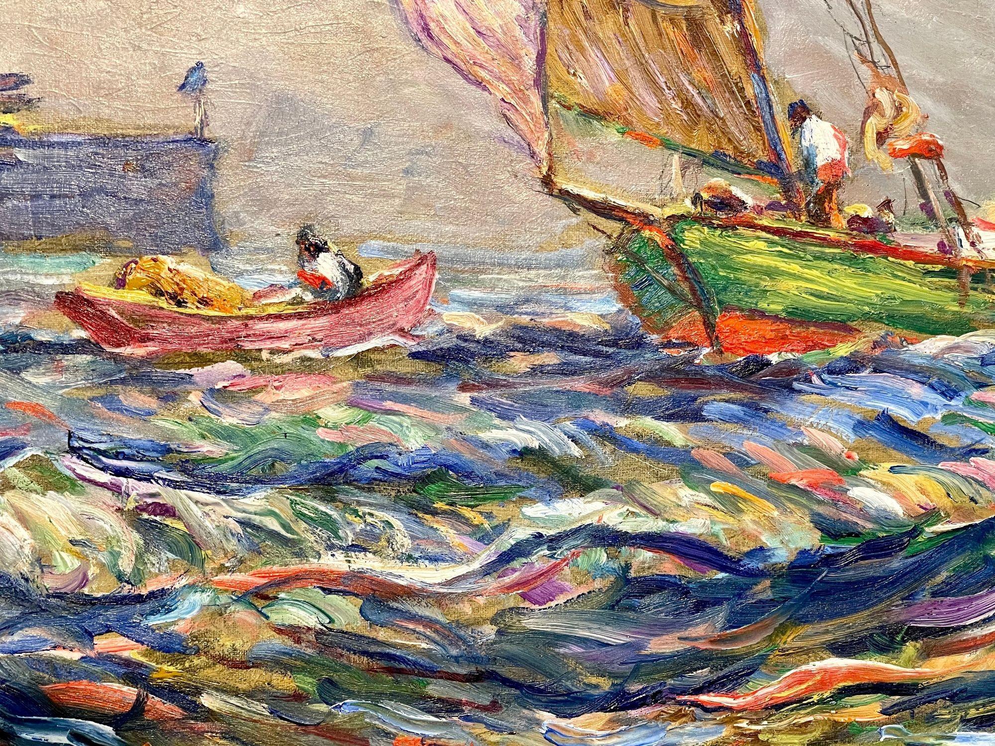 Reynolds Beal, Impressionist Oil Painting, USS Utah Rockport Mass, American 1928 For Sale 4