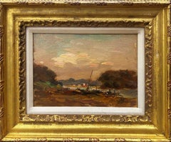 "Old Mystic, Connecticut" Reynolds Beal, Tramonto suggestivo, scena impressionista