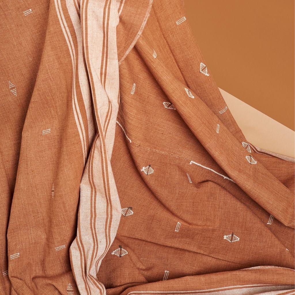 Tissé à la main REYTI, couvre-lit/duvet King en coton biologique à motif minimaliste et artisanal