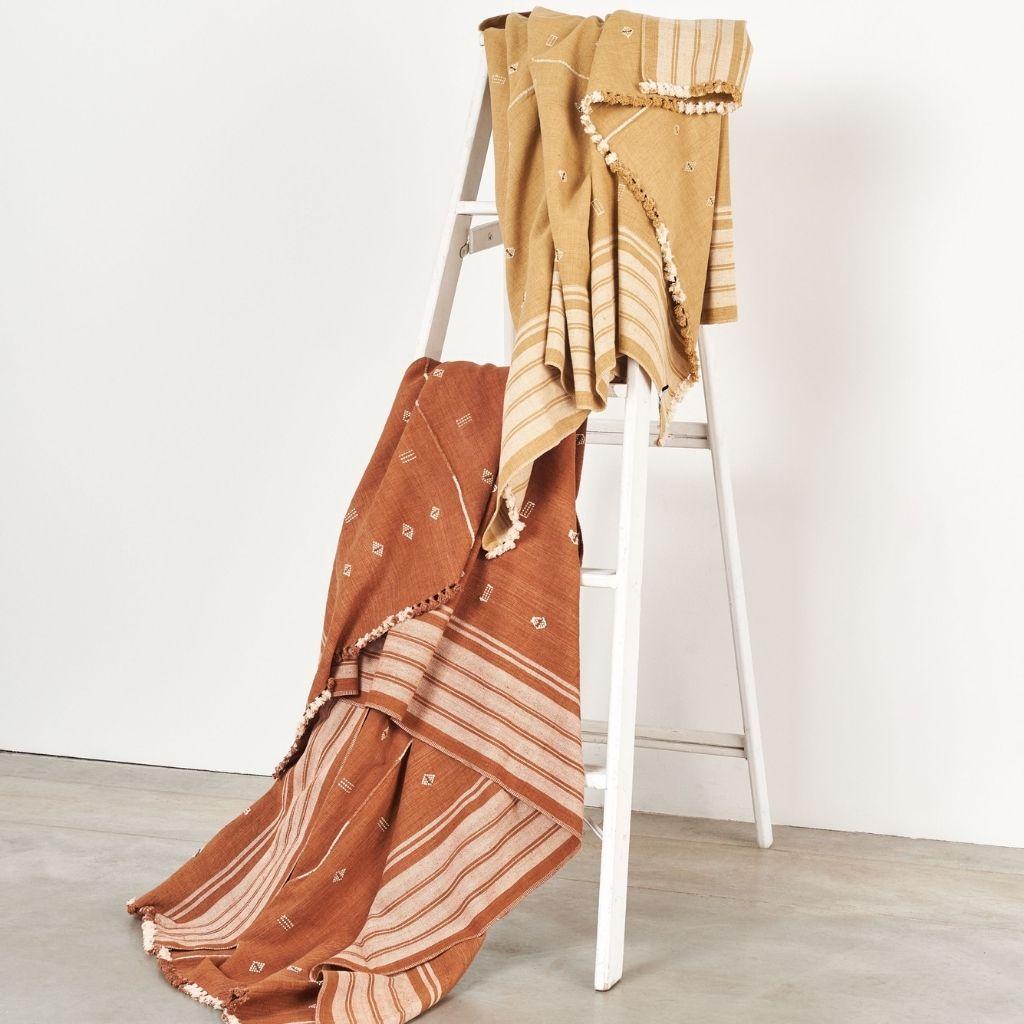 REYTI, couvre-lit/duvet King en coton biologique à motif minimaliste et artisanal 9