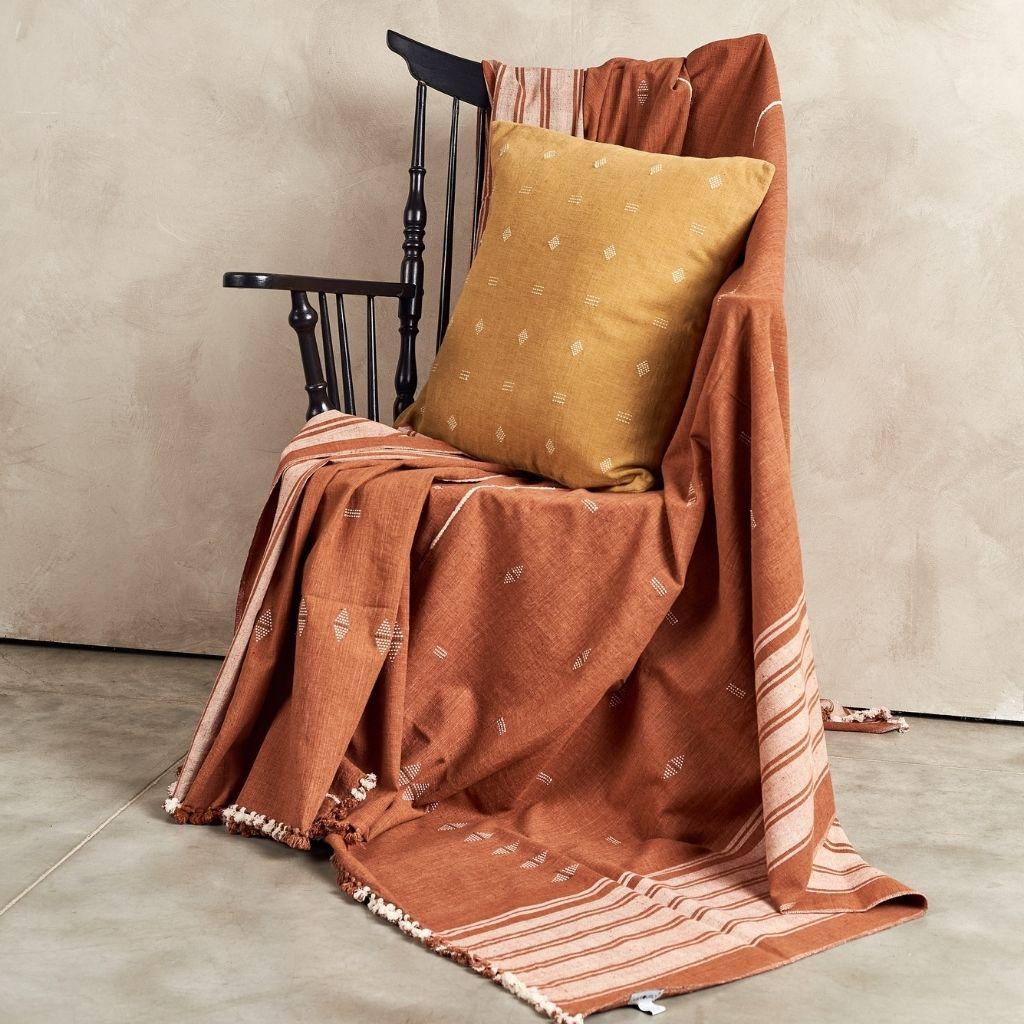 REYTI, couvre-lit/duvet King en coton biologique à motif minimaliste et artisanal 1