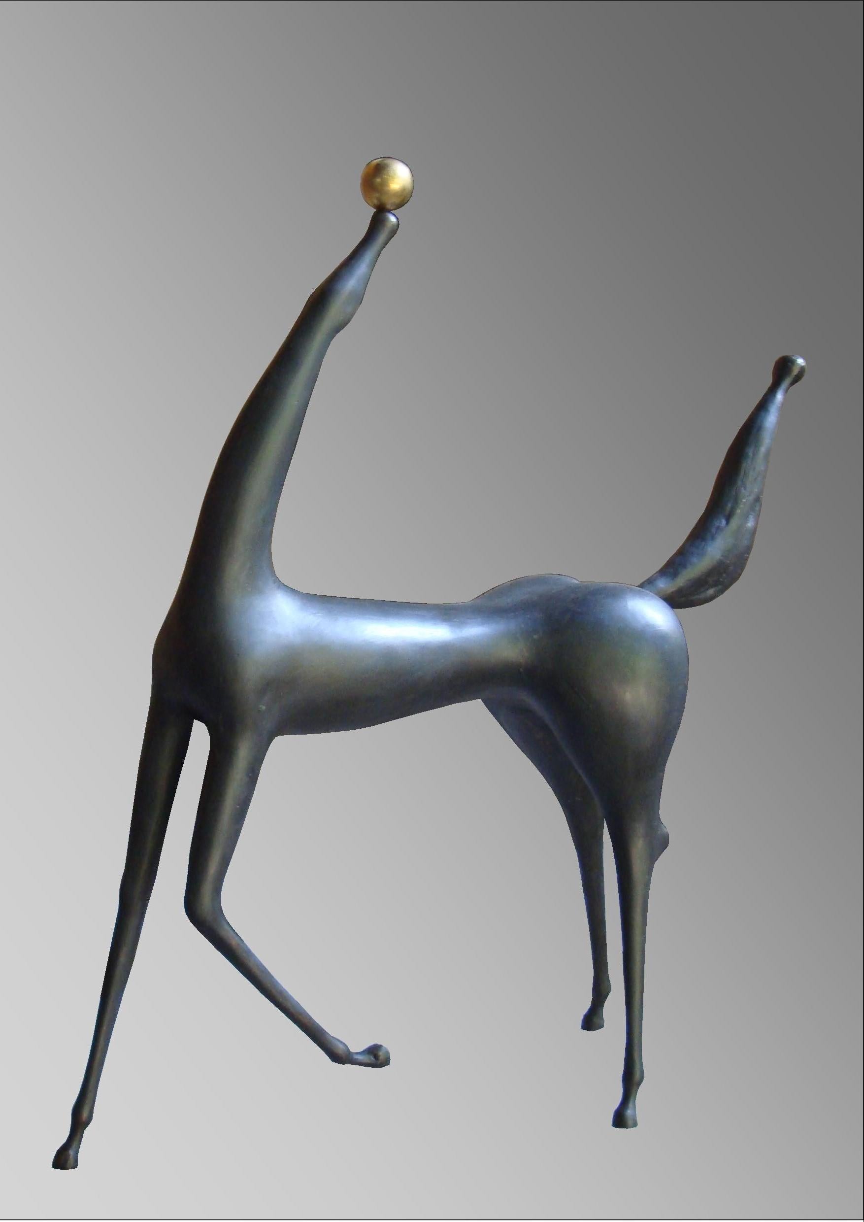 Zeitgenössische georgianische Skulptur von Rezo Khasia – Fiesta-Pferd