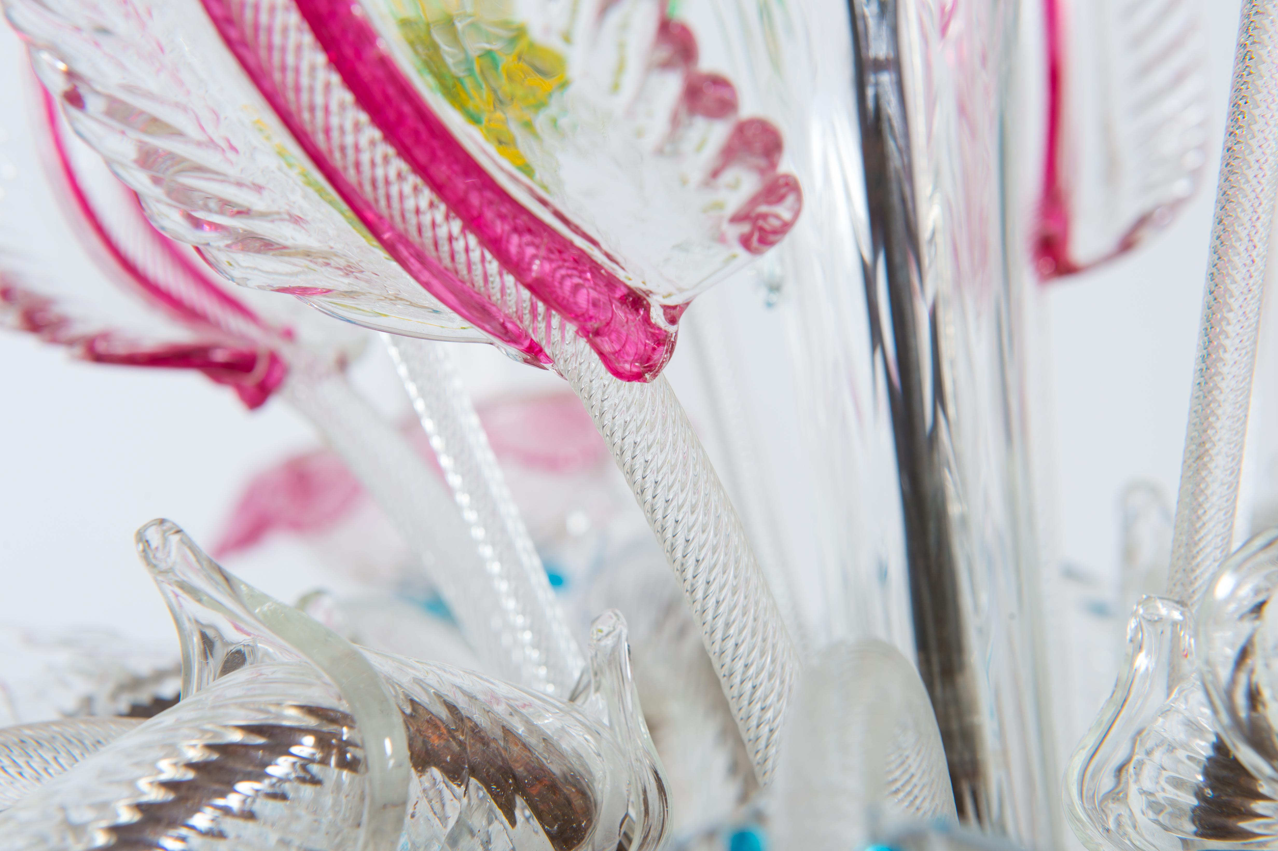 Rezzonico Floral Chandelier in Multicolor Murano Glass Contemporary For Sale 5