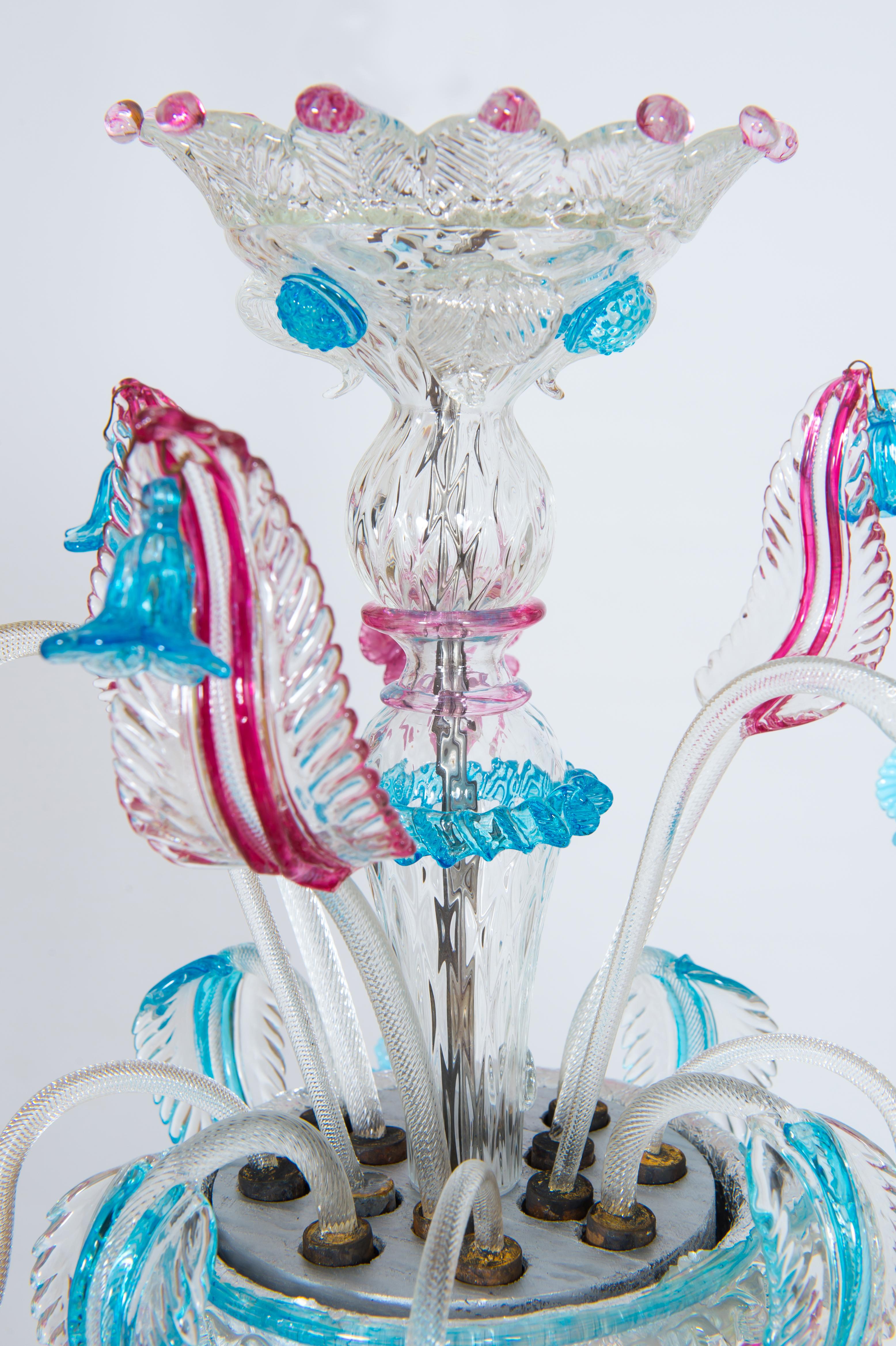 Lustre floral Rezzonico en verre de Murano multicolore Contemporary en vente 8