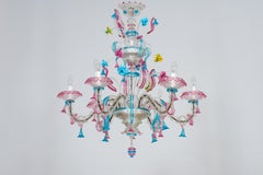 Lustre floral Rezzonico en verre de Murano multicolore Contemporary