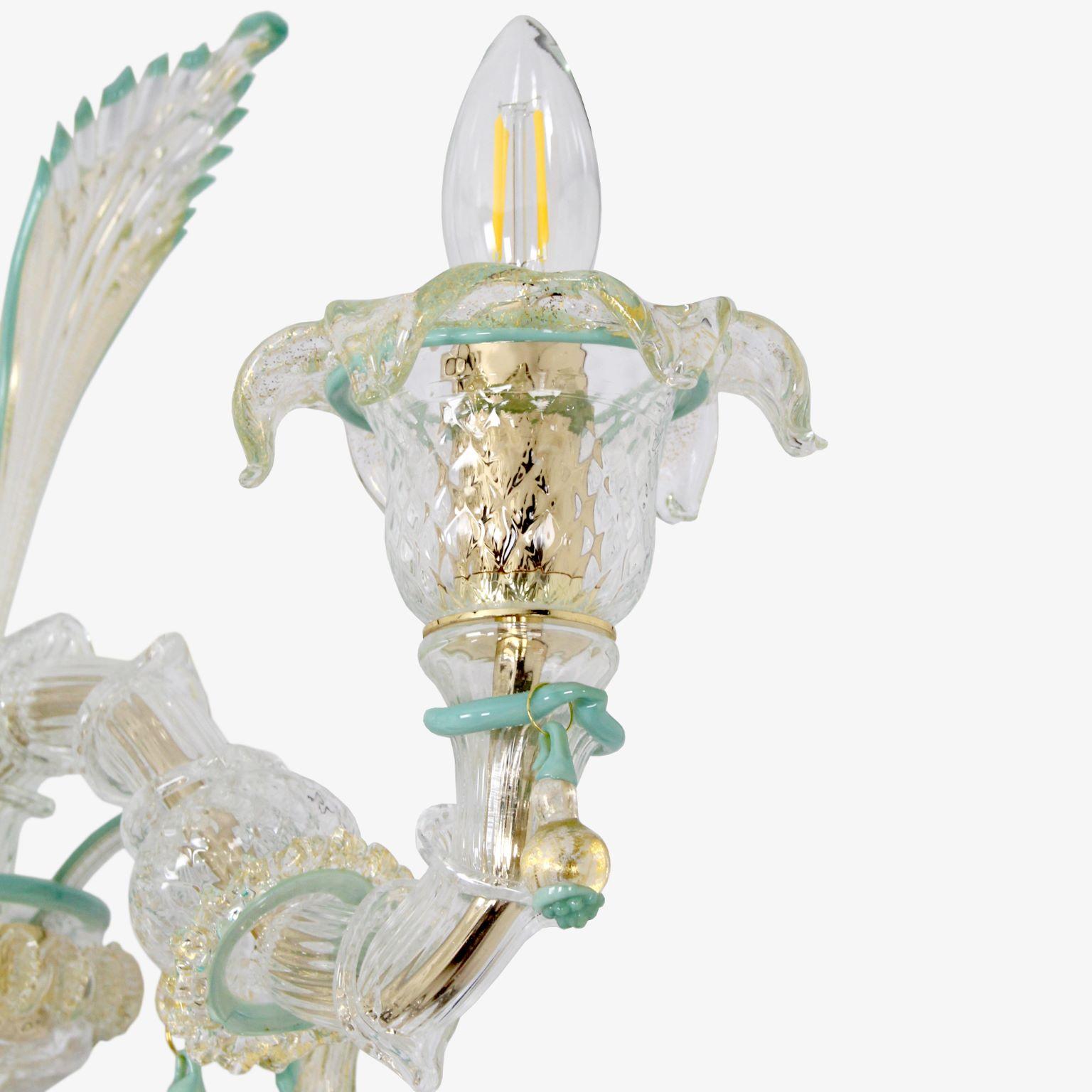 Other Rezzonico Sconce 2 Arms, Clear-multicolour Murano Glass by Multiforme   For Sale
