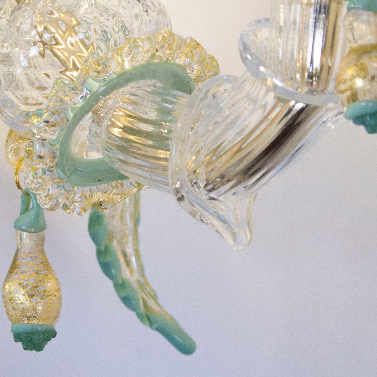 Rezzonico Sconce 2 Arms, Clear-multicolour Murano Glass by Multiforme   In New Condition For Sale In Trebaseleghe, IT