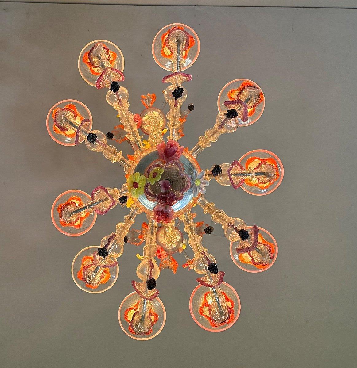 Rezzonico Venetian Chandelier in Multicolored Murano Glass For Sale 2