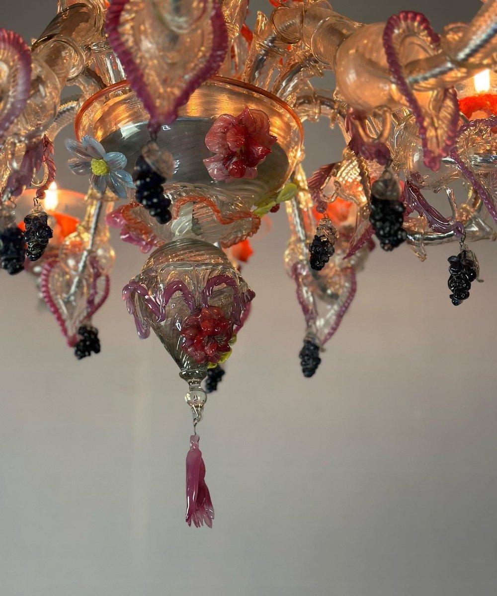 Lustre vénitien Rezzonico en verre de Murano multicolore en vente 3