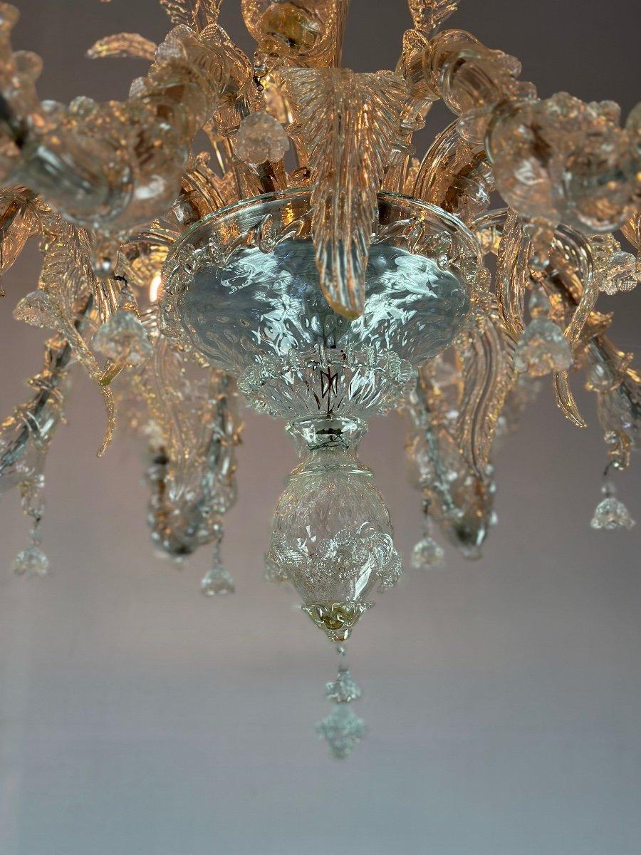 20th Century Rezzonico Venetian Chandelier In Murano Glass 12 Arms Of Light For Sale