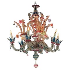 Lustre vénitien Rezzonico en verre de Murano, vers 1900