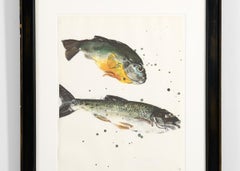 RF 0411, Framed Print of a Pair of Fish by Thierry Despont