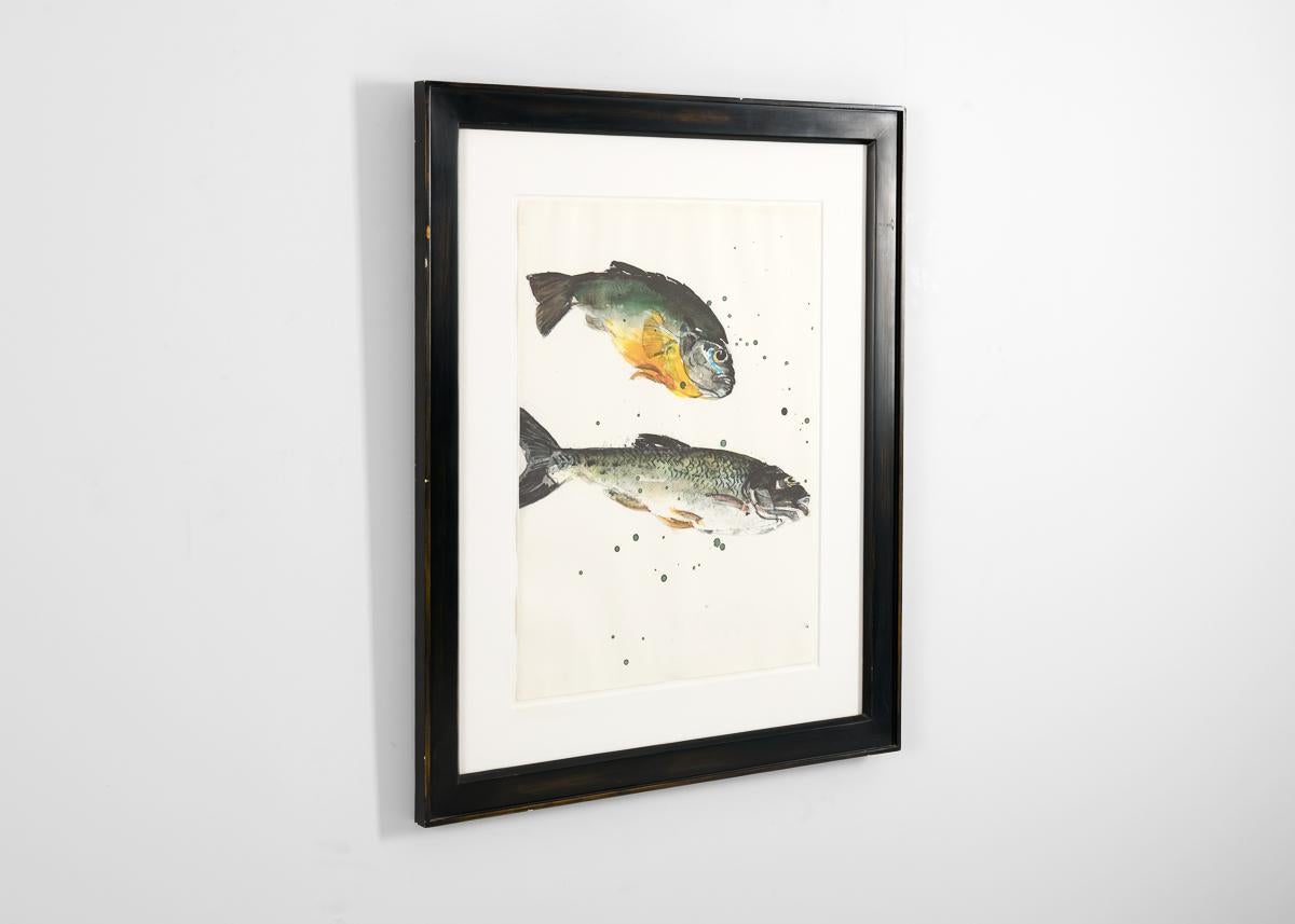 Américain RF 0411, Impression encadrée d'une paire de poissons par Thierry Despont en vente