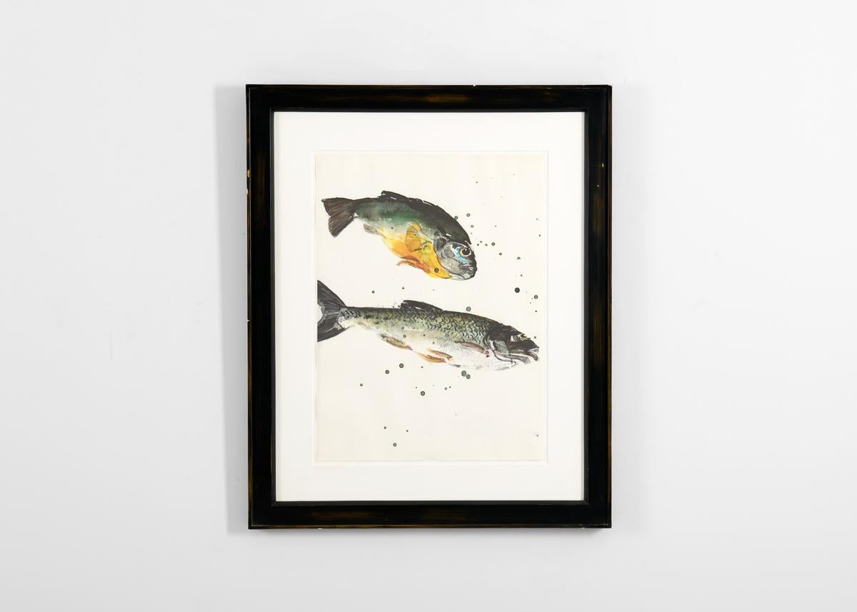 RF 0411, Impression encadrée d'une paire de poissons par Thierry Despont Bon état - En vente à New York, NY