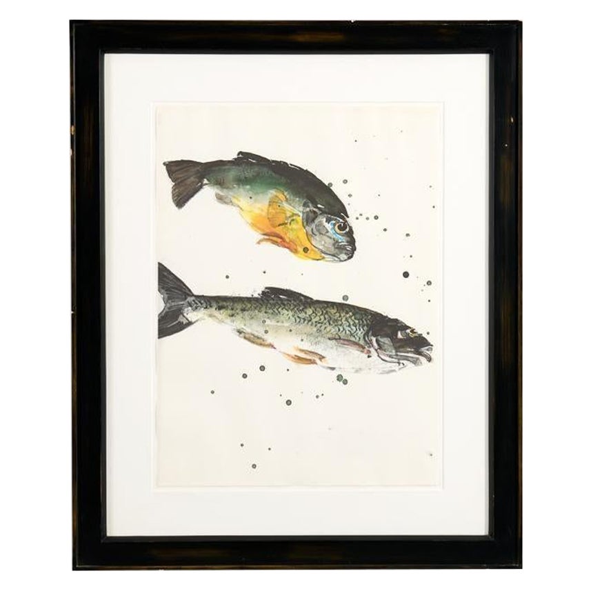 RF 0411, Gerahmter Druck eines Fischpaares von Thierry Despont