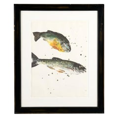 RF 0411, Gerahmter Druck eines Fischpaares von Thierry Despont