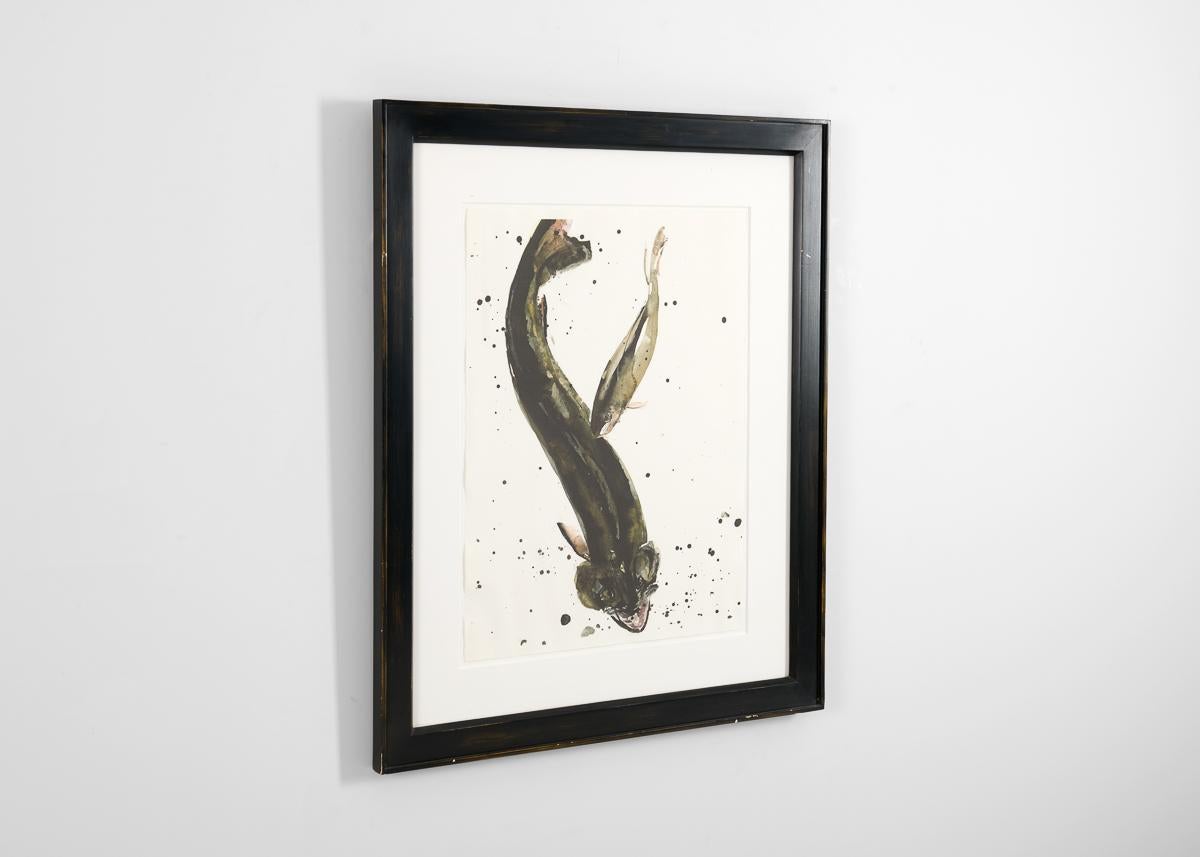 Américain RF 0425, Gravure d'une paire de poissons par Thierry Despont en vente