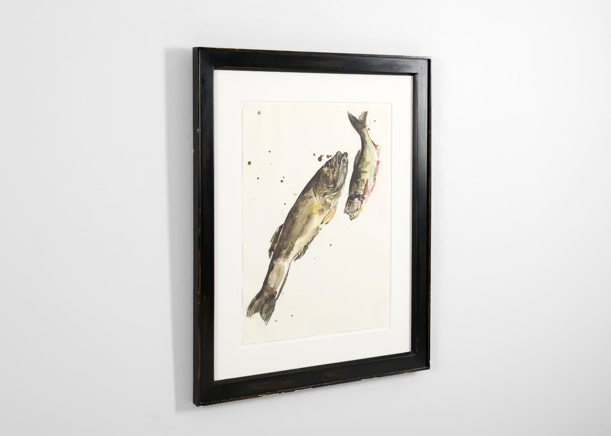 Américain RF 0426, Impression encadrée d'une paire de poissons par Thierry Despont en vente
