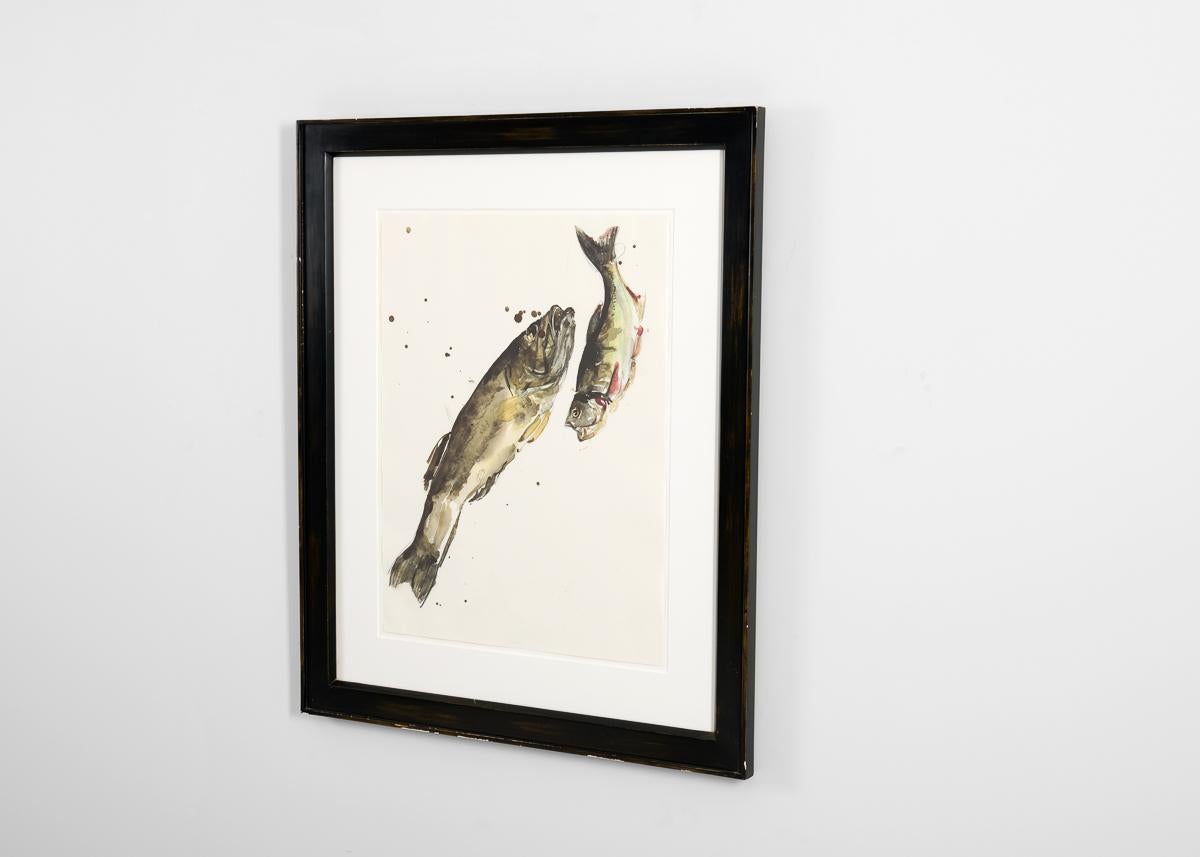 RF 0426, Impression encadrée d'une paire de poissons par Thierry Despont Bon état - En vente à New York, NY