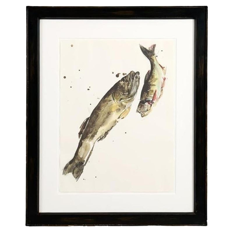 RF 0426, Gerahmter Druck eines Fischpaares von Thierry Despont im Angebot